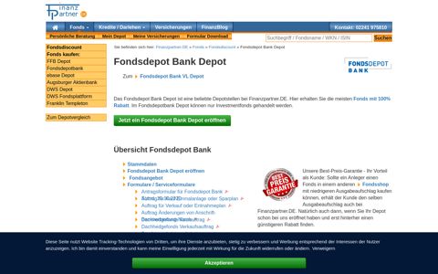 Fondsdepot Bank Depot mit Rabatt - Finanzpartner.DE