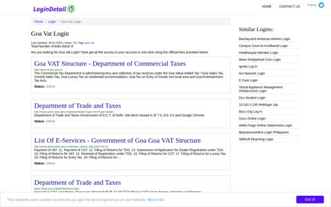 Goa Vat Login Goa VAT Structure - Department of Commercial ...