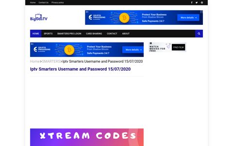 Iptv Smarters Username and Password 15/07/2020