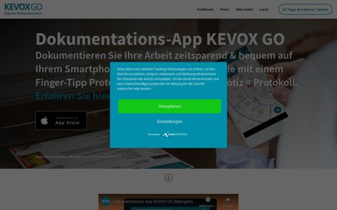 Dokumentations App KEVOX GO – schnell – sicher – einfach