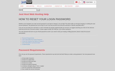How to Reset Your Login Password - Just Host