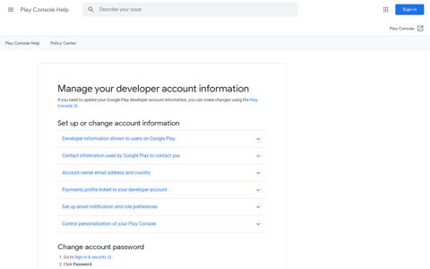 Manage your developer account information - Play Console ...