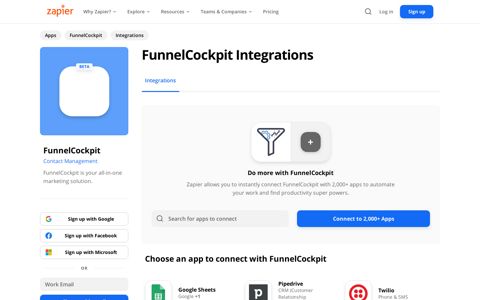 FunnelCockpit Integrations | Connect Your Apps with Zapier