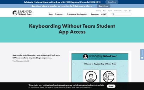 Keyboarding Without Tears Student App Access | Learning ...