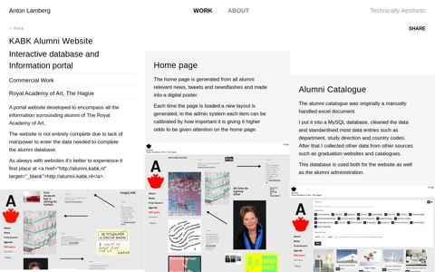 KABK Alumni Website - Anton Lamberg - Graphic Design
