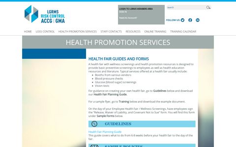 Health Fair Guides and Forms