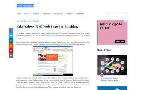 Fake Yahoo! Mail Web Page For Phishing - Tech-Wonders.com