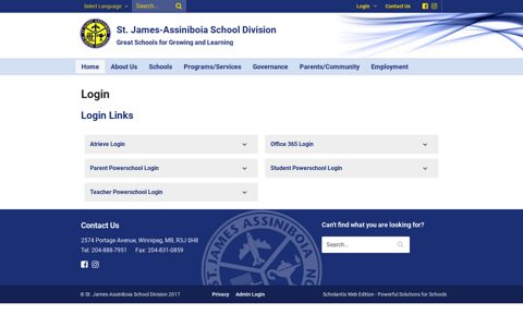 Login - St. James-Assiniboia School Division