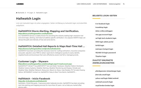 Hailwatch Login | Allgemeine Informationen zur Anmeldung