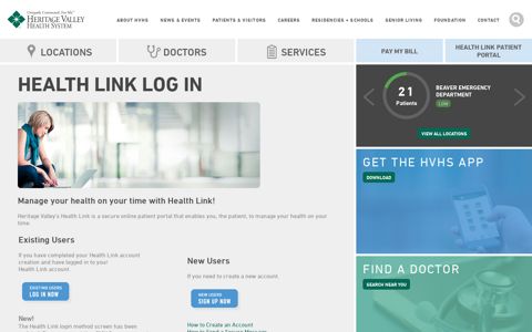 Health Link Log In | Heritage Valley Health System