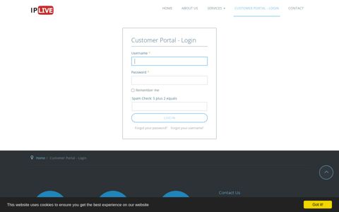 Customer Portal - Login - IPLIVE.eu
