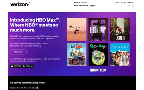 HBO Max Streaming Service: Launch, Lineup & Cost | Verizon