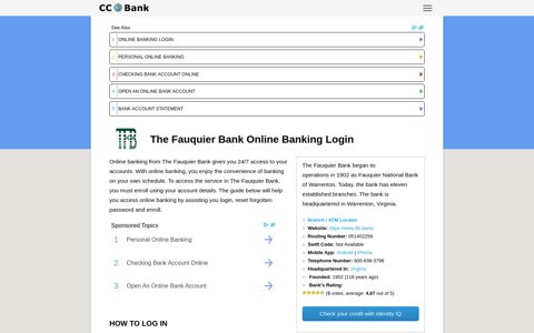The Fauquier Bank Online Banking Login - CC Bank