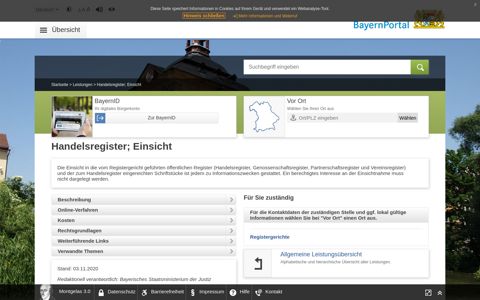 Handelsregister; Einsicht - BayernPortal