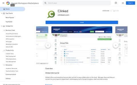Clinked client portal - Google Workspace