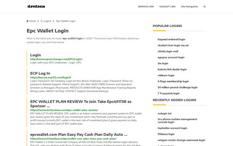 Epc Wallet Login ❤️ One Click Access - iLoveLogin