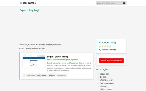 Expertrating Login - Find the desired login page straight!