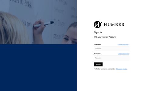 With your Humber Account. - Humber College
