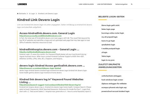 Kindred Link Devero Login | Allgemeine Informationen zur Anmeldung