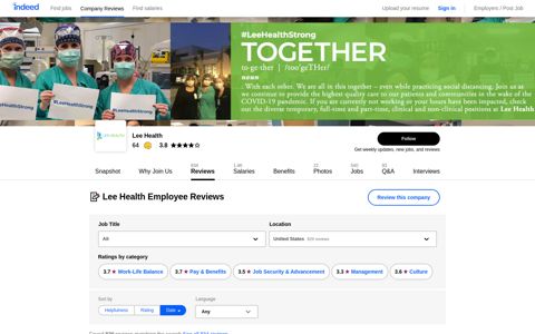 Lee Health Employee Reviews - Indeed