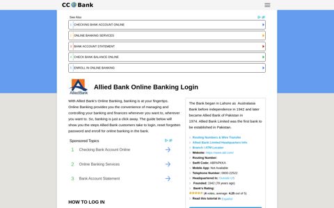 Allied Bank Online Banking Login - CC Bank