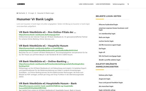 Husumer Vr Bank Login | Allgemeine Informationen zur Anmeldung