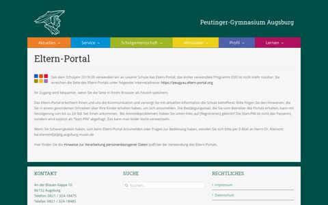 Eltern-Portal – Peutinger-Gymnasium Augsburg