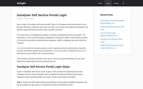 Goodyear Self Service Portal Login - Azlogin.com