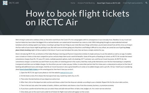 IRCTC AIR - Book Flight Ticket on IRCTC AIR - Google Sites