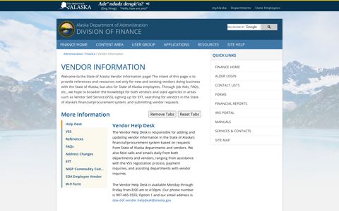 Information for Vendors - Alaska Department of Administration