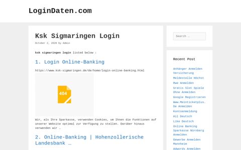 Ksk Sigmaringen - Login Online-Banking - LoginDaten.com
