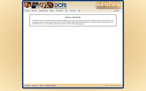 Director's Portal Link - DCFS Sunshine website