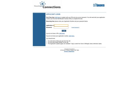 Login - Housing Connections