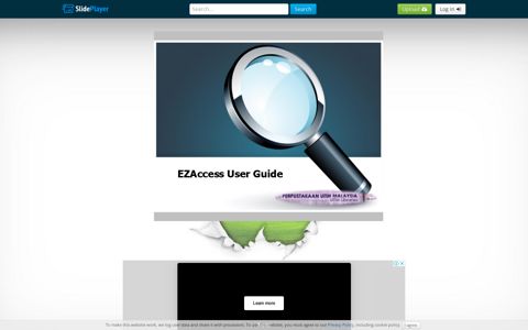 EZAccess User Guide. EZAccess is a web proxy server that ...