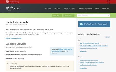 Outlook on the Web | IT@Cornell