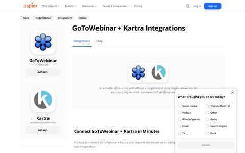 GoToWebinar & Kartra integrations, plus connect Infusionsoft ...