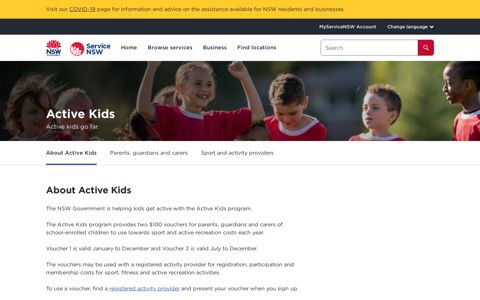 Active Kids | Service NSW