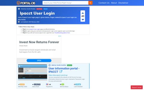 Ipacct User Login - Portal-DB.live