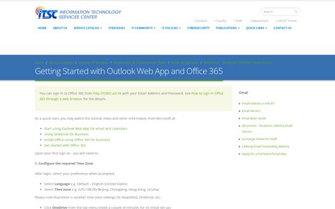 Getting Started with Outlook Web App and Office 365 | ITSC