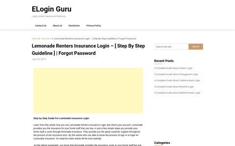Lemonade Renters Insurance Login - [ Step By Step Guideline ...