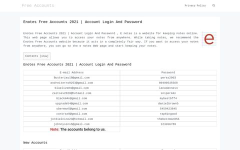 Enotes Free Accounts 2020 | Account Login And Password