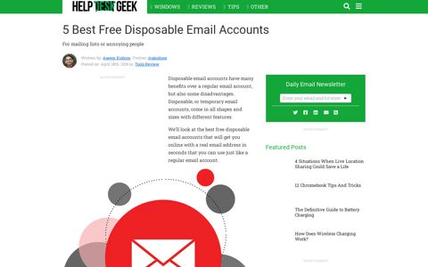 5 Best Free Disposable Email Accounts - Help Desk Geek
