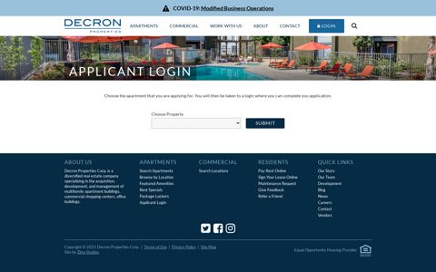 Applicant Login | Choose Your Apartment | Decron Properties