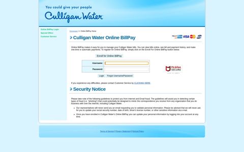 Culligan Water - Online BillPay