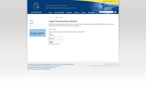 Login Parliamentary Intranet - EUFORES