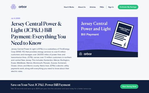 Jersey Central Power & Light (JCP&L) Bill Payment ... - Arbor