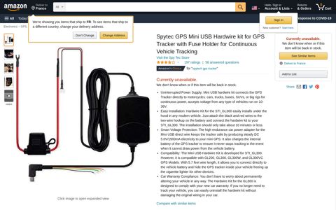 Spytec Mini USB Hardwire kit for GPS Tracker ... - Amazon.com