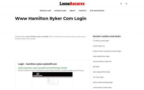 Www Hamilton Ryker Com Login - Sign in to Your Account