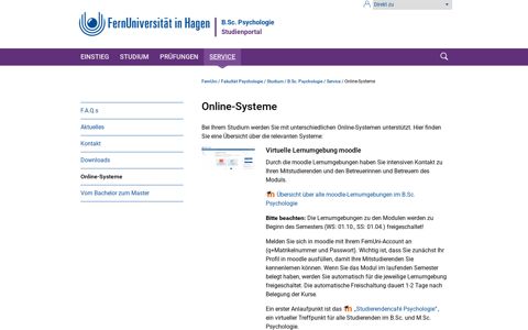 Online-Systeme – B.Sc. Psychologie - FernUni Hagen