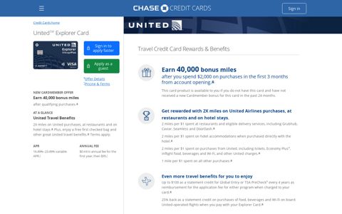 United Explorer Credit Card | Chase.com